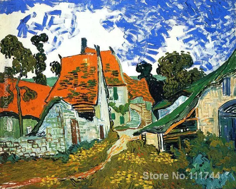 

Buy art canvas online Village Street Vincent Van Gogh reproduction paintings Hand painted High quality