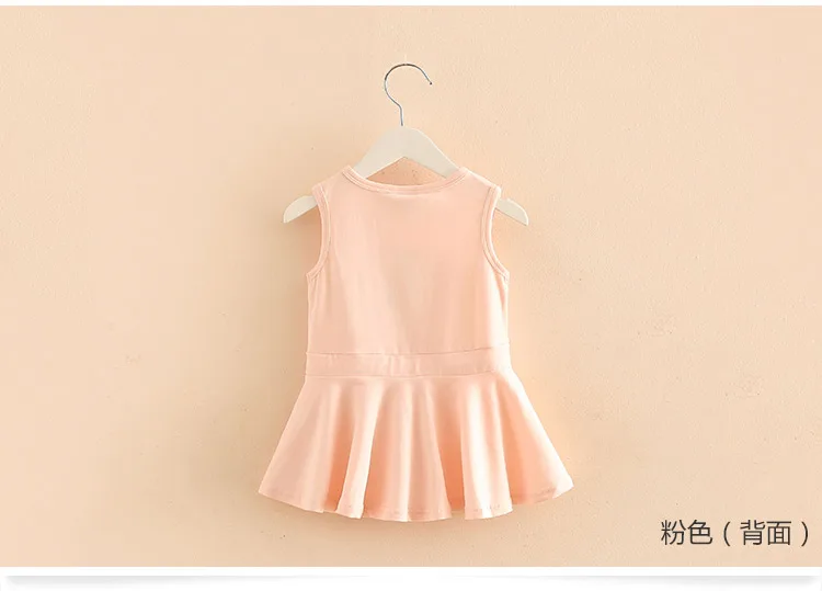 2018 Summer 2-10 Years Children Birthday Oil Painting Cartoon Big Flowe Print Princess Waist Drawstring Kids Girl Flower Dress (4)