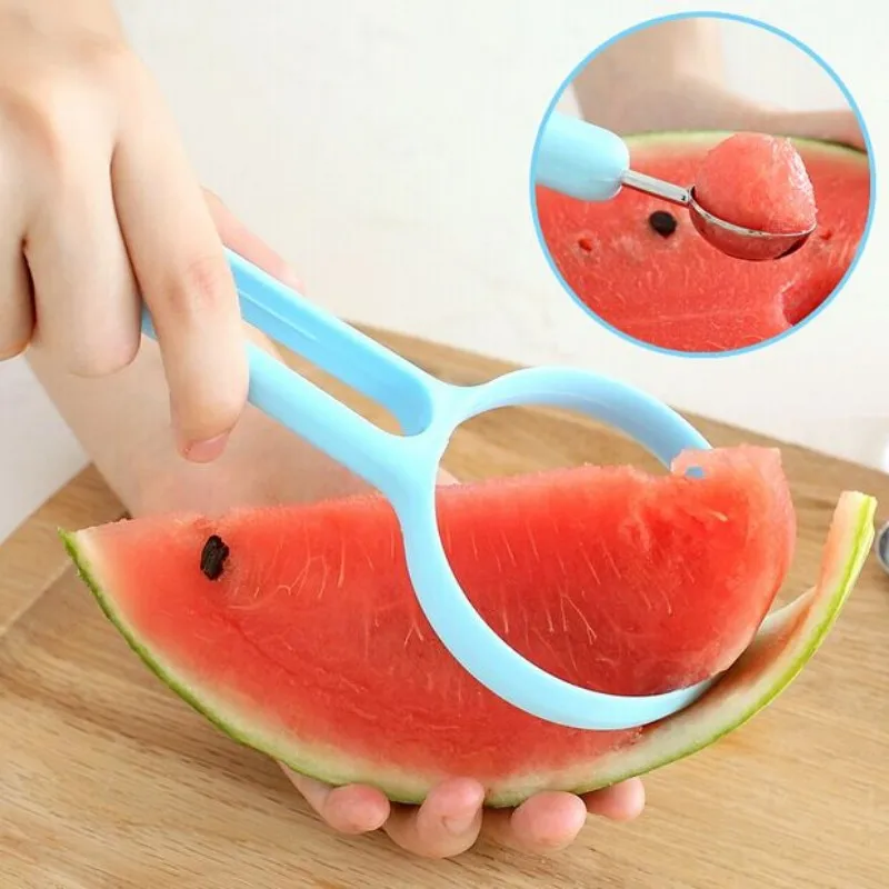 

2Pcs/Set Melon Baller Spoon +Fruit Peeler Dig a Spoon Watermelon Papaya Peeling Seed Pulp Remover Gadget Dig Kitchen Tools