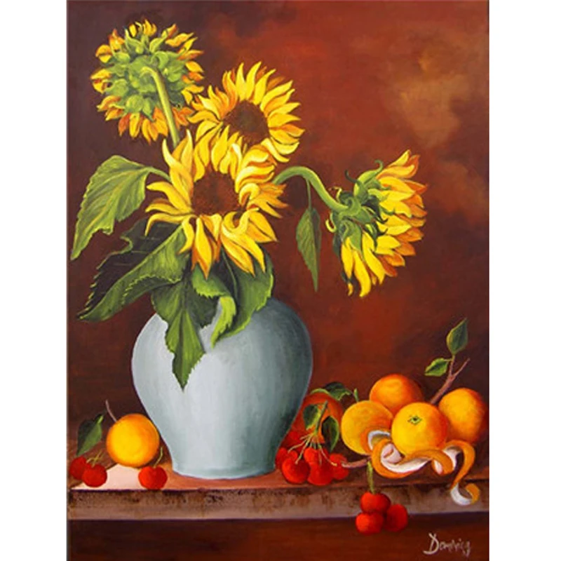 

DIY Painting by Numbers Flowers Modular Coloring Picture Digital Paint Home Decor Wall Art Oil Painting