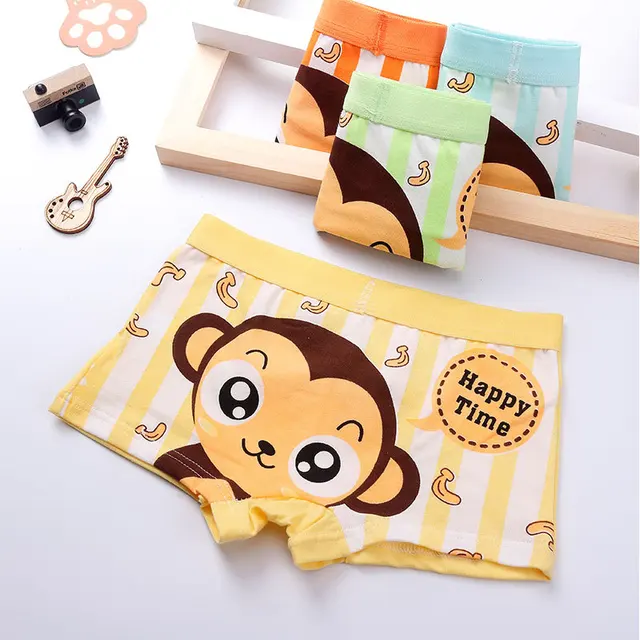 Age 2 13 Years KRIATIV Baby Boy Panties Briefs Cartoon Monkey Printed Kids Thong Underwear