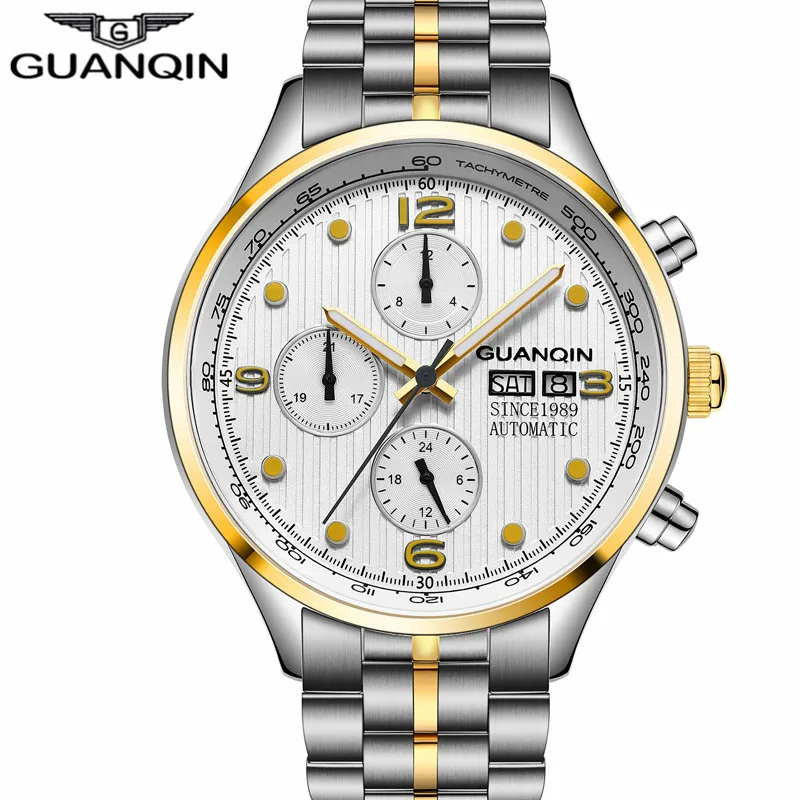 Relogio masculino GUANQIN новые брендовые Роскошные Мужские автоматические часы Date16100