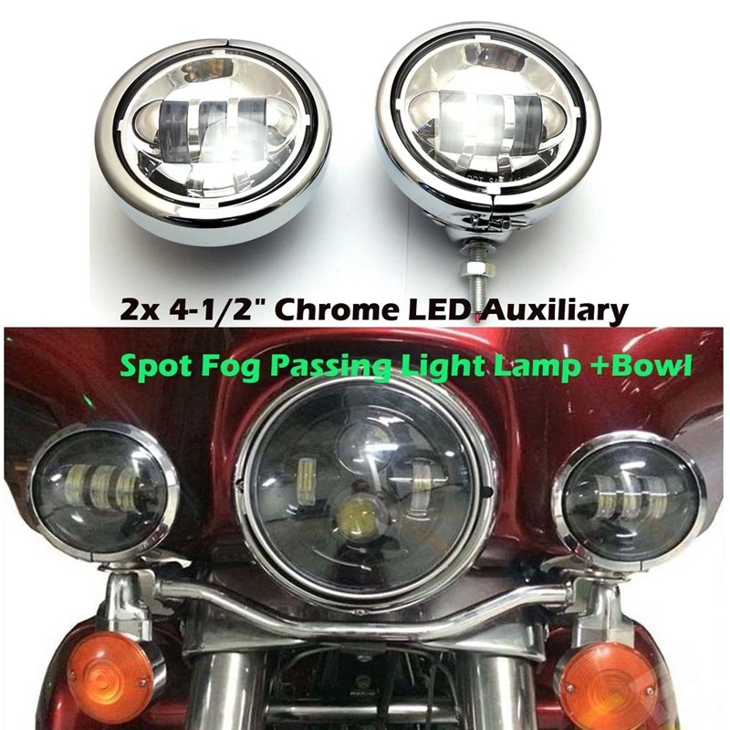 7 inch LED Headlight 4.5’’ Fog Passing Lights For Harley Davidson Touring Dyna