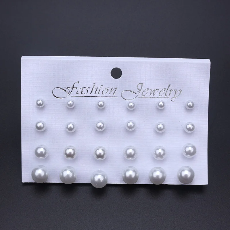 Pearl Earrings Fashion Earrings 12 Pair/Set For Gift