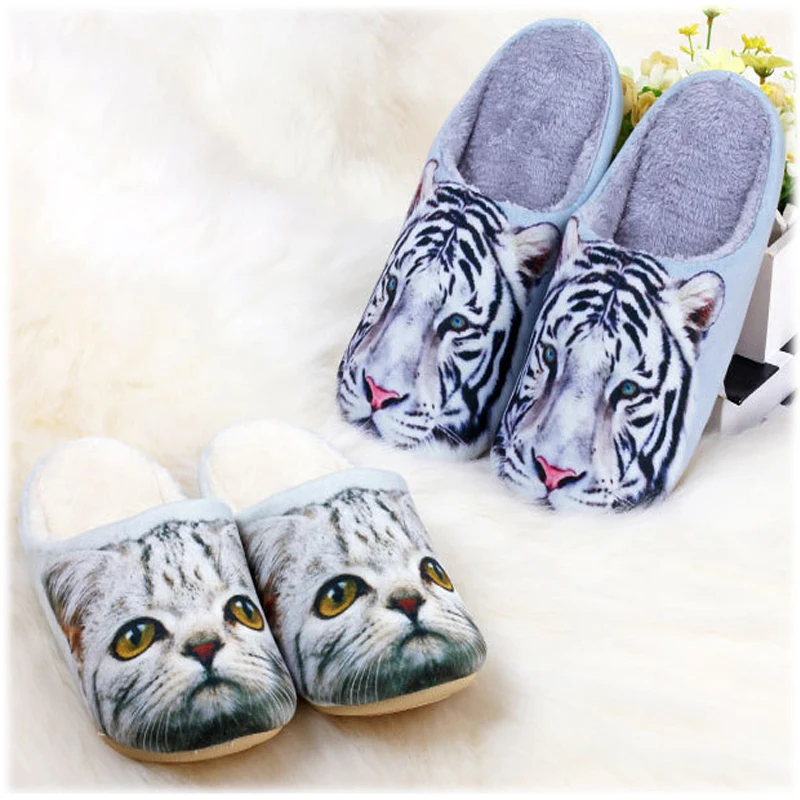 Tommy Plush Warm Slippers Femme New 2015 Winter Women Men Totoro Indoor Slipper Home Shoe 