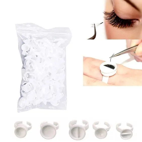 

Factory Direct Grafting Eyelash Extension Glue Tattoo Embroidery Ring Planting Eyelash Ring Cup Separation Color Cup 10pcs/Bag