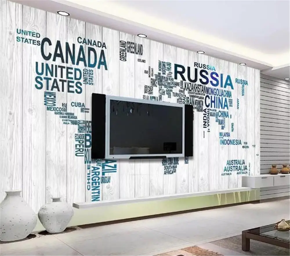 Доска из древесных волокон буквы карта мира современный минималистский фон настенный домашний Декор Гостиная настенные обои