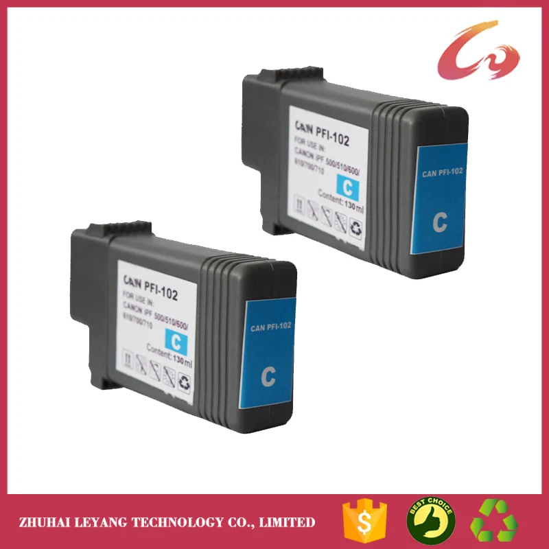 2X Cyan Compatible ink cartridge PFI 102 ink for Canon IPF 700/710/720/765/760/650/655/750/755