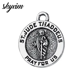 

Skyrim 20Pcs/Lot Small Satin Finish St Jude Thaddeus Pray For Us Charm DIY Jewelry For Necklace&Bracelet Making