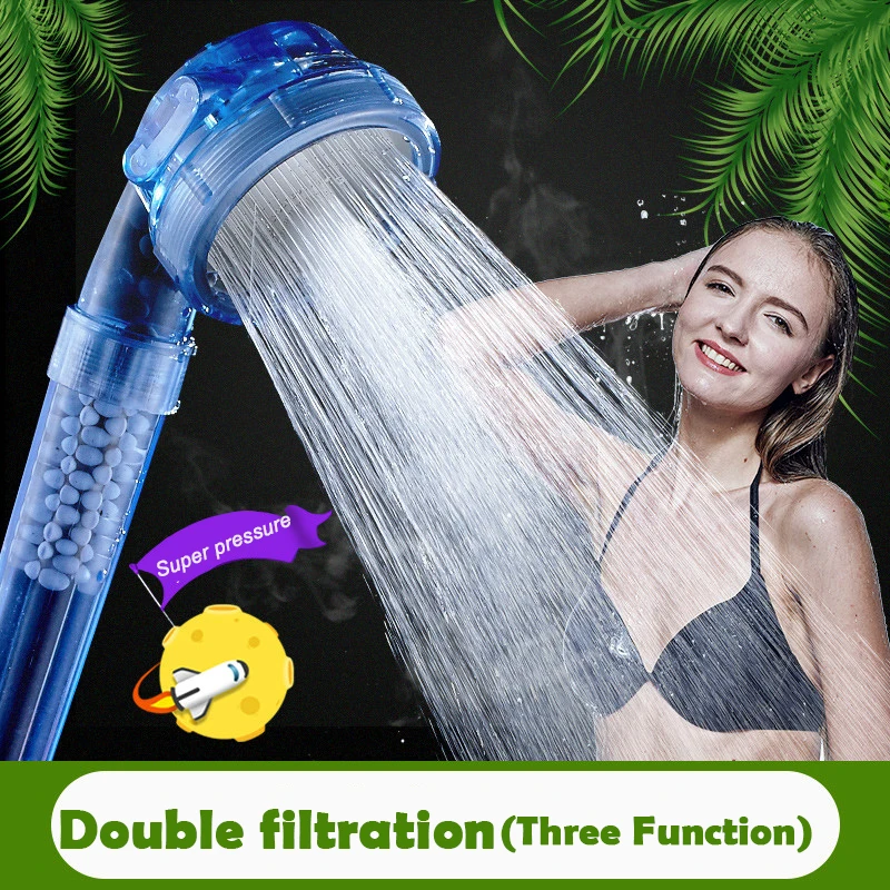 Pressure Boost Shower Nozzle ABS Plastic Water Saving Handheld Shower
