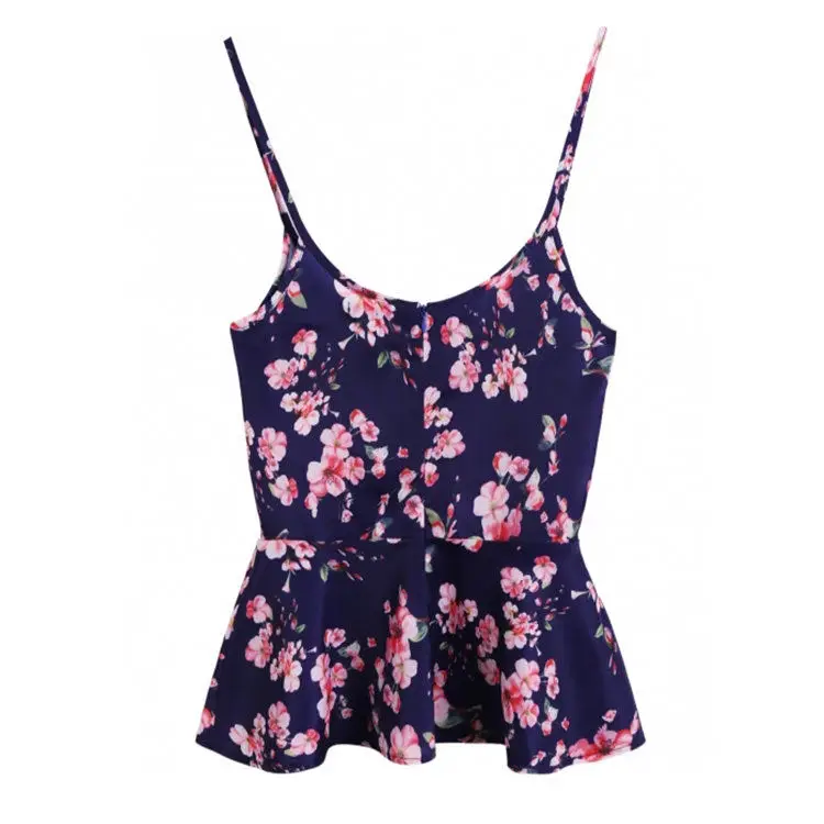 Fashion Summer Sleeveless Women Camis Cropped Ladies Spaghetti Strap