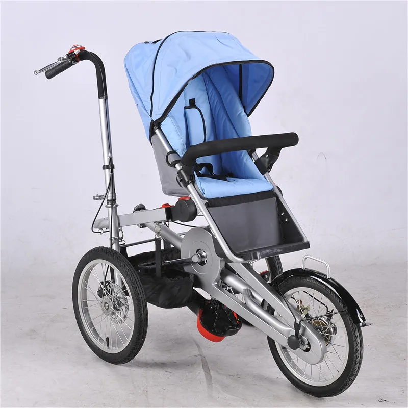 2018 Brand Blue Kids Bike Mother Bicycle Stroller Fashion Baby Bicycle Prams Fortable Car Trolley New Mummy Puchchair05