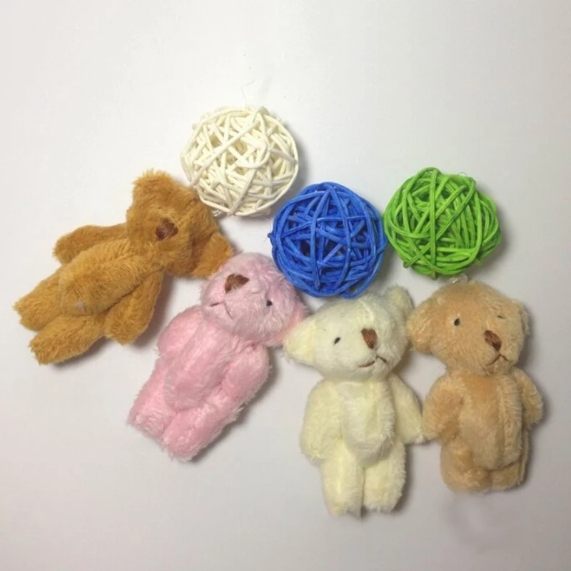 

Mini Joint Bear Teddy Bear Plush Toy Wedding Gift Jewelry Parts 5x /Set 6cm