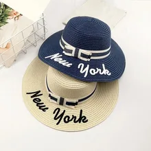 Женские летние шляпы Панама лук Sombrero Солнцезащитная соломенная Складная Шляпа Пляжная кость козырек крышка C55K распродажа