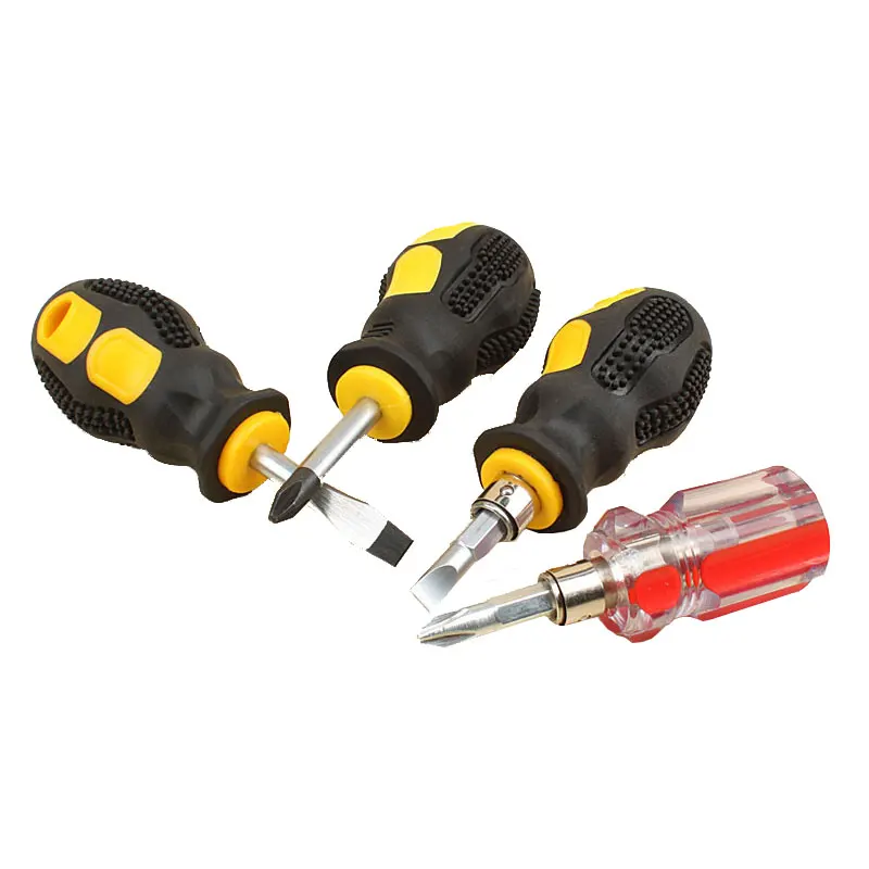 

Magnetic Mini Phillips and Slotted Reversible Dual End Dismountable Stubby Cushion Grip Screwdriver