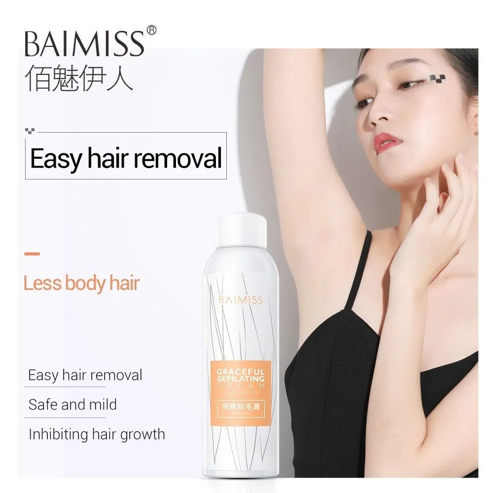 

BAIMISS Painless Hair Removal Cream Hand Feet Hair Loss Product Facial Body Hair Remover Spray Whitening Skin Care Tool 120ml