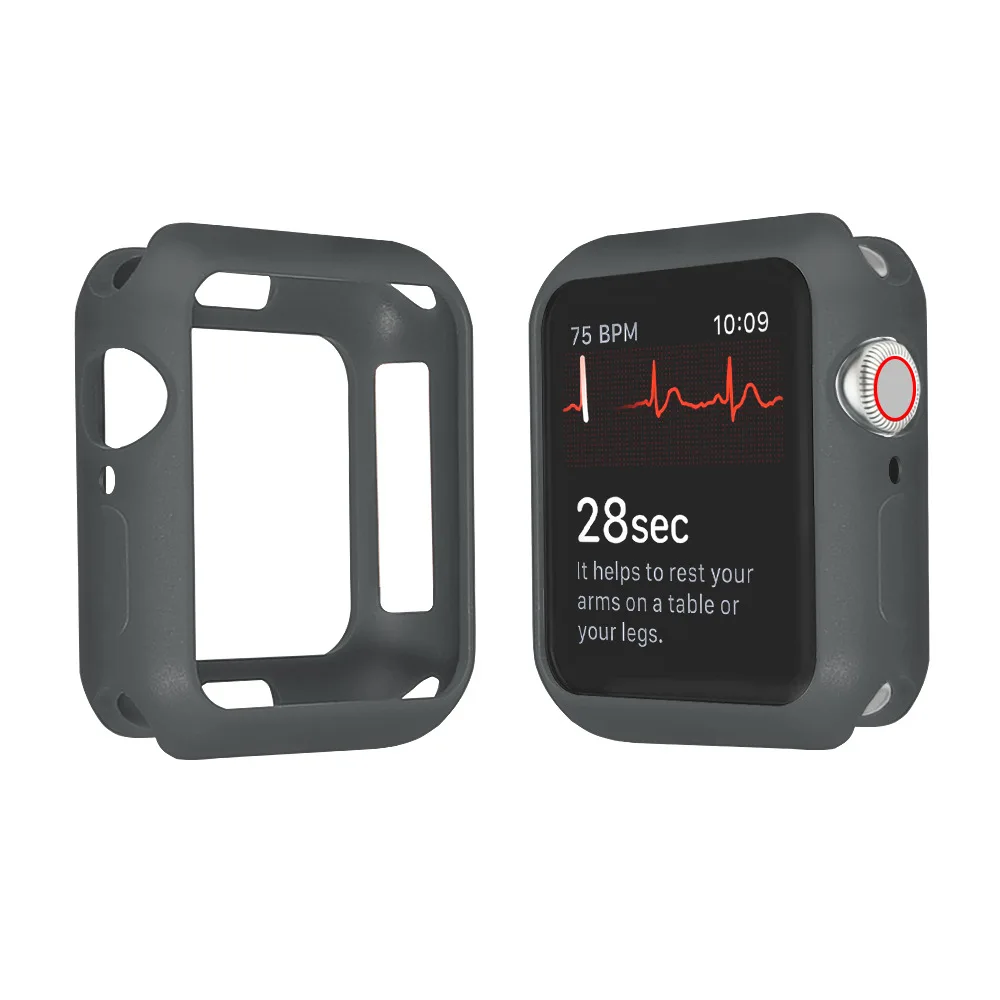 Корпус часов для наручных часов iWatch серии 5/4/3/2/1 чехол силиконовый чехол-накладка из мягкого ТПУ бампер рамка Корпус для наручных часов Apple Watch 38 мм, 42 мм, длина-44 мм, 40 мм