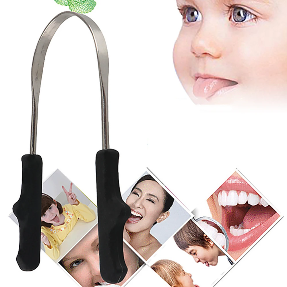 

Tongue Cleaning Brush Tongue Cleaner Stainless Steel Plastic Handle Tongue Scraper Oral Hygiene Dental Care tool fresh breath