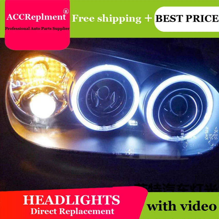 Auto Pro Para Vw Golf 4 98 05 Faróis Angel Eyes Luz Xenon Lente Led Carro H7 H1 Conduziu A Luz Do Carro Estilo Eye Light Angel Eye Lightsxenon Lens Aliexpress