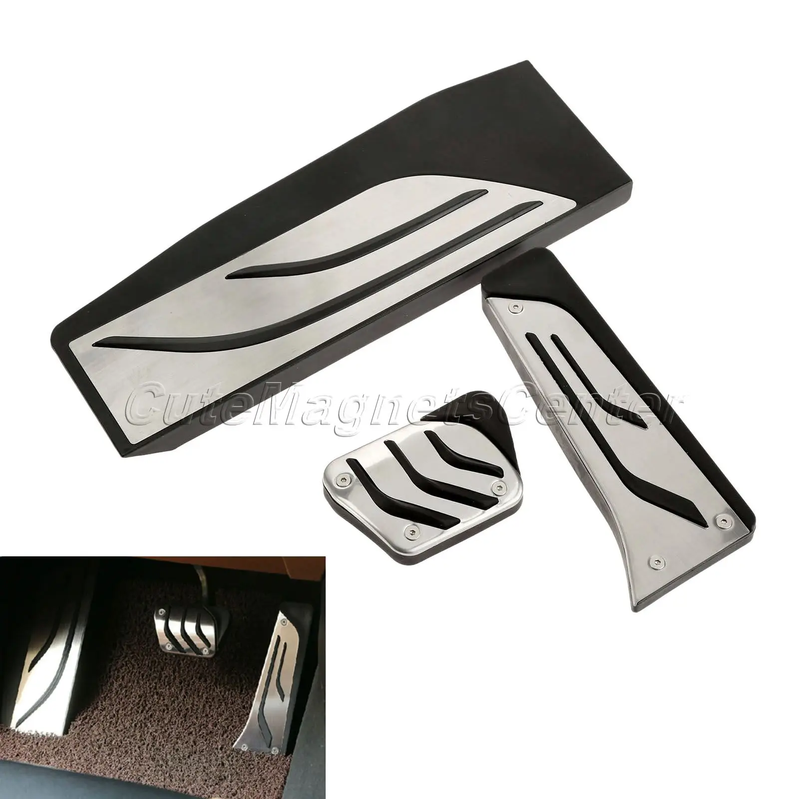 

Car-covers No Drilling Stainless Steel Footrest Pedal Brake Fuel Pedal for BMW 1 Series 3 Series BMW 4 Series Car Accessories