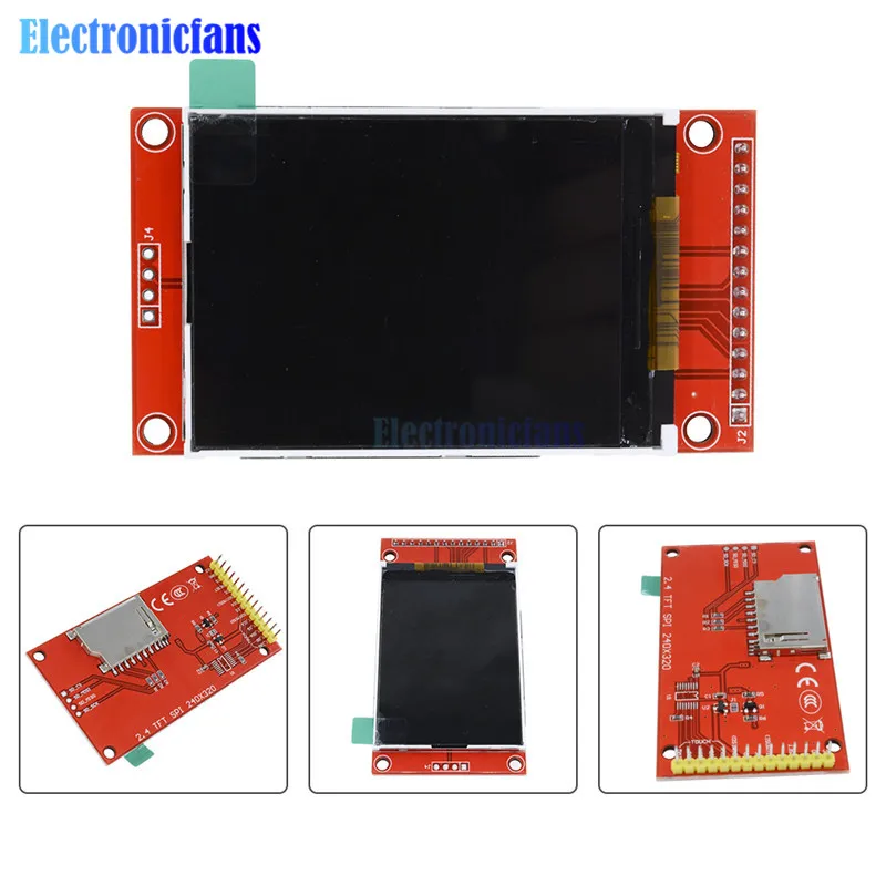 2 4 &quot240x320 SPI TFT LCD модуль последовательного порта + 5 В/3 3 В адаптер PBC Micro SD ILI9341 Белый