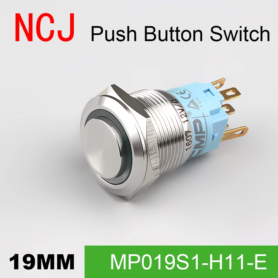 

NCJ 19mm Metal Push Button Switch IP67 Maintained Alternate & Momentary push button switch with LED lamp 5A