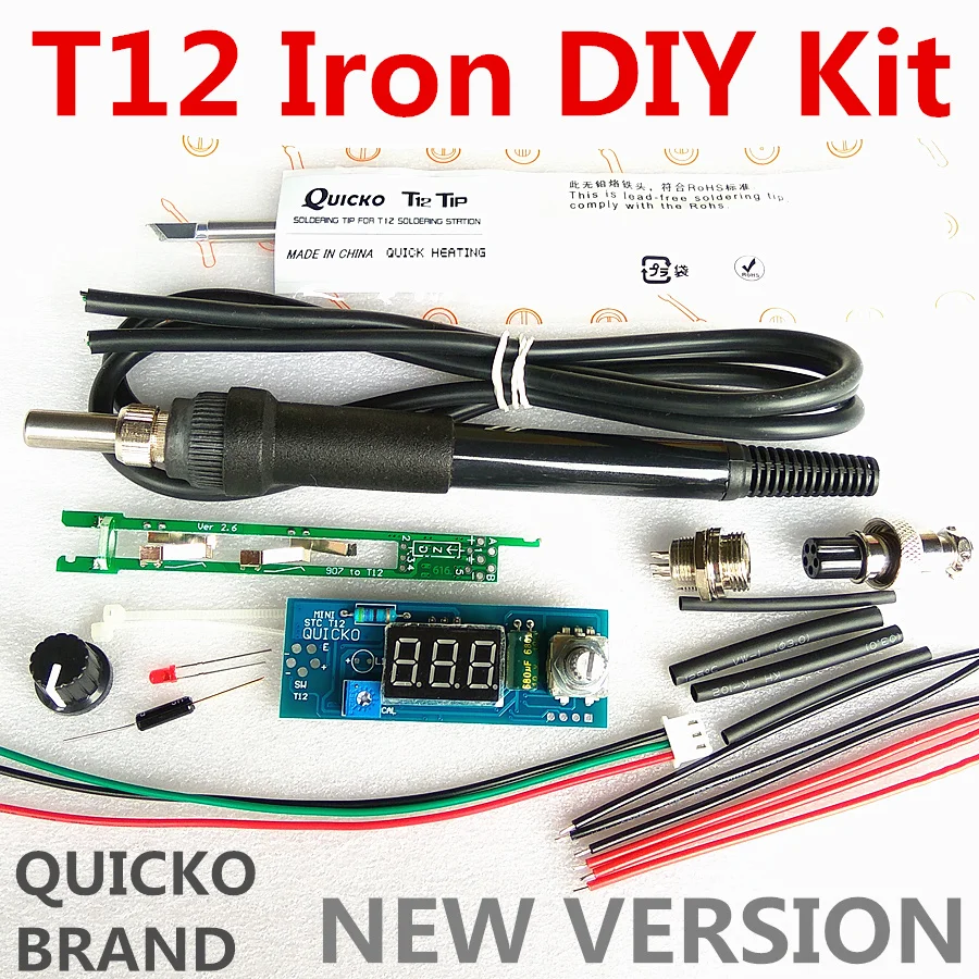 STC-T12 паяльник DIY наборы/блок Цифровой паяльник станция контроллер температуры наборы/QUICKO мини STC-LED-T12 DIY наборы