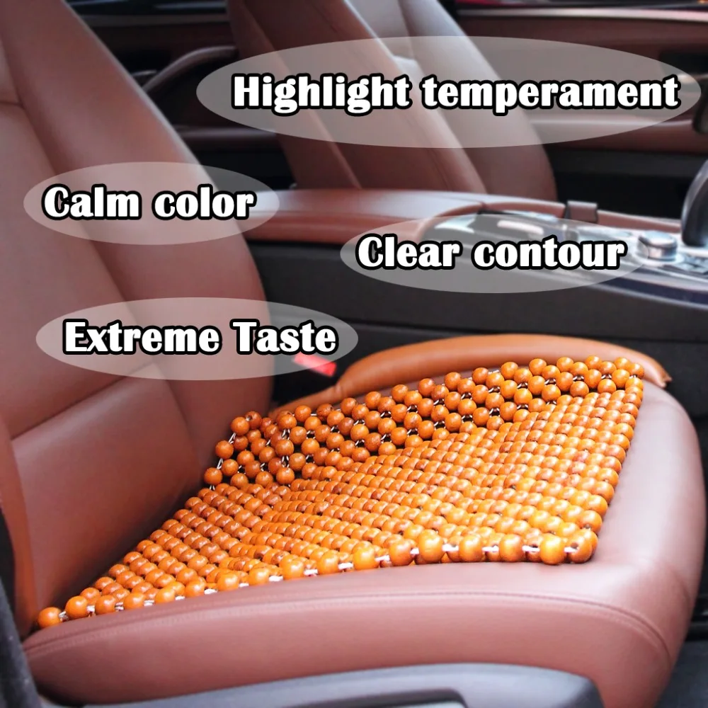 Natural Wood Beaded Car Seat Cushion Cover Mages Van Super Comfy Natural Wood Beaded Car Seat Cushion Cover Mages Van Super Comfy Summer For Home Office