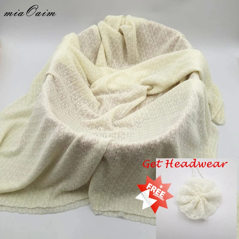 

Stretch Knitted Thin Fabric Newborn Baby Photography Prop Photography Backdrop Receiving Blanket Baby Photo Shoot Basket Stuffer