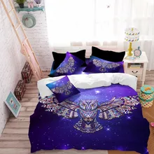 Flying Owl Bedding Set Colorful Animal Duvet Cover Set Purple Galaxy Bedding King Queen Bed Cover Pillowcase Bedroom Decor D35 Flying Owl Bedding Set Colorful Animal Duvet Cover Set Purple Galaxy Bedding King Queen Bed Cover Pillowcase Bedroom Decor D35