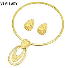 Модный vivilady геометрические Ювелирные наборы Для женщин цвета: золотистый, серебристый Цвет колье коренастый заявление Цепочки и ожерелья серьги Bijoux(украшения своими руками) вечерние рождественские подарки