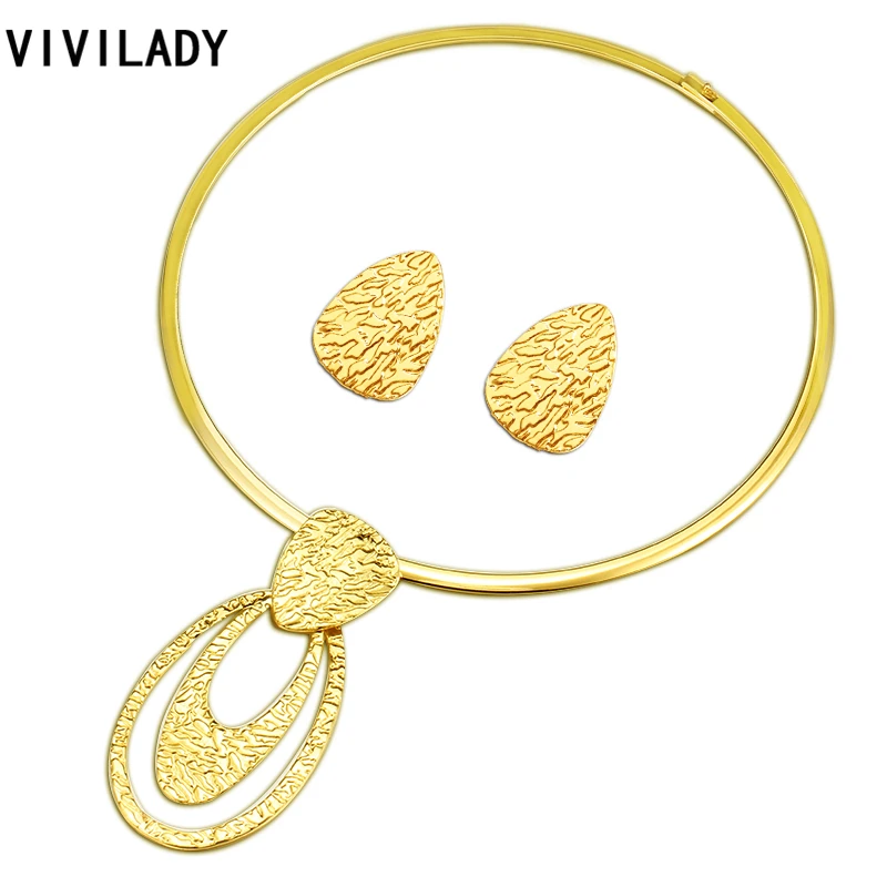 Женский комплект ювелирных изделий VIVILADY Модный из колье и сережек