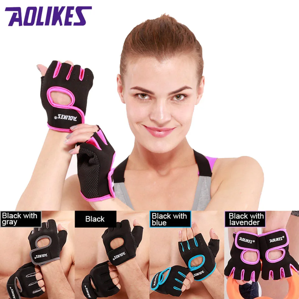 AOLIKES 1 Pair Brand Multifunction Fitness Sport Gloves Gym Half Finger