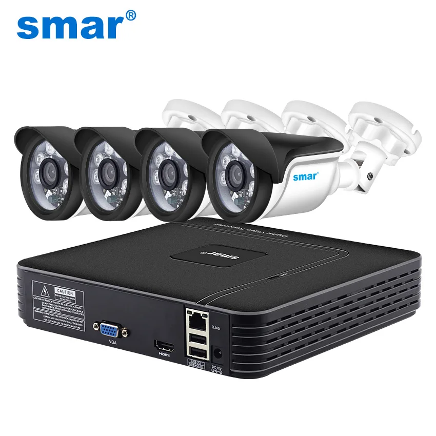 Smar HD 4CH 1080 P NVR комплект видеонаблюдения 4 шт. 1MP/1.3MP/2MP Открытый IP Камера Комплект Главная безопасности CCTV Системы HDMI P2P почтовое аварийное