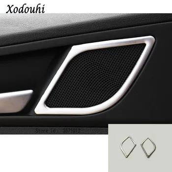 

For Hyundai Tucson 2015 2016 2017 2018 Car styling stick stainless steel Inside Door Audio Speak Sound Ring trim hood part 2pcs