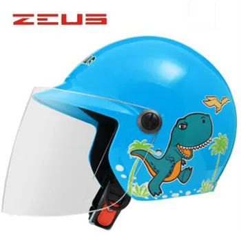 

2018 Summer New Taiwan ZEUS Cartoon Half Face Children Motorcycle Helmets Four seasons boys/girls Electric Bicycle Child Casque