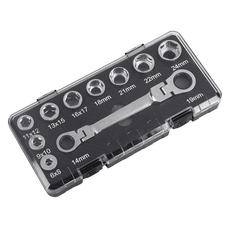 

16 IN 1 6-24mm Socket Wrench Adapter Drive Socket Torque Wrench Socket With Activities Ratchet Wrench Set Adjustable Spanner