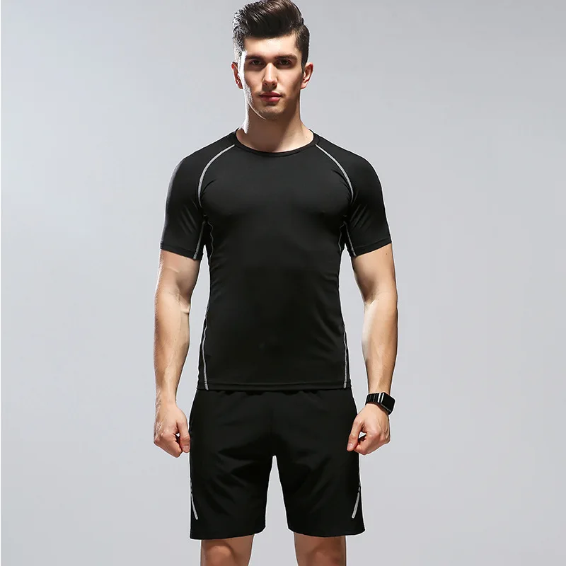Men Running Set Sports Suit Breathable Male Summer Workout Running Jogger Training Set Sportswear Tracksuit Short+shirt 2PCS Men Running Set Sports Suit Breathable Male Summer Workout Running Jogger Training Set Sportswear Tracksuit Short+shirt 2PCS