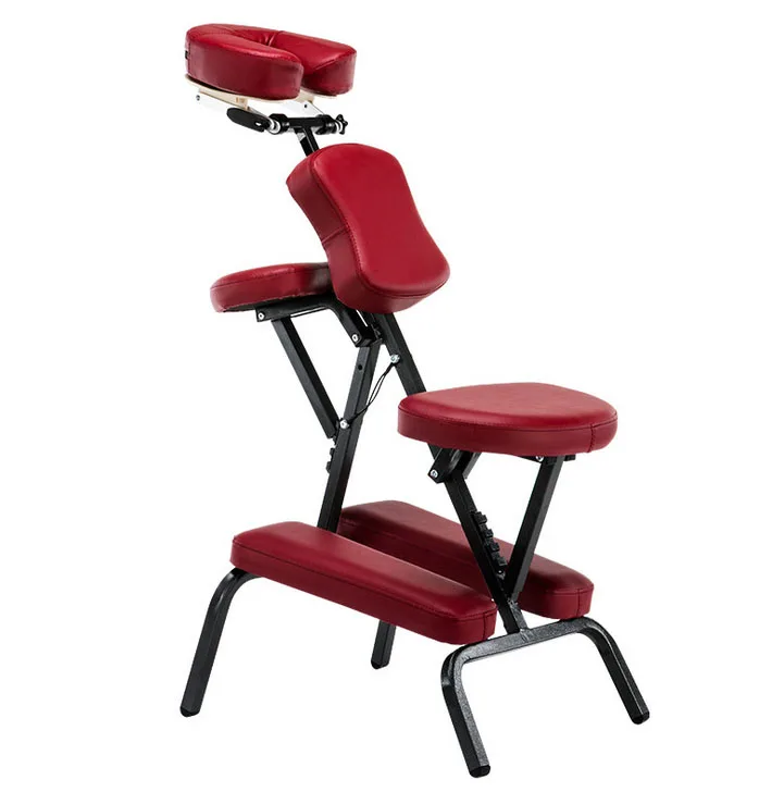 Многоцелевой портативный складной регулируемый кожаный коврик массажное кресло Салон мебель тату массажное спа-кресло - Цвет: Бордовый