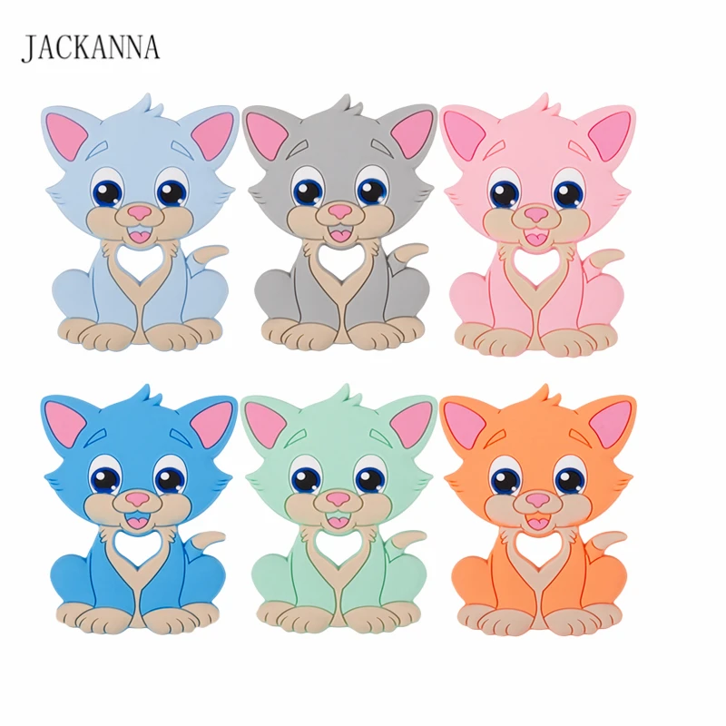 

1PC Cat Silicone Teether BPA Free Chewable Baby Teething Toy Infant Newborn Nursing Gifts Safe Baby Toys Silicone Baby Teether