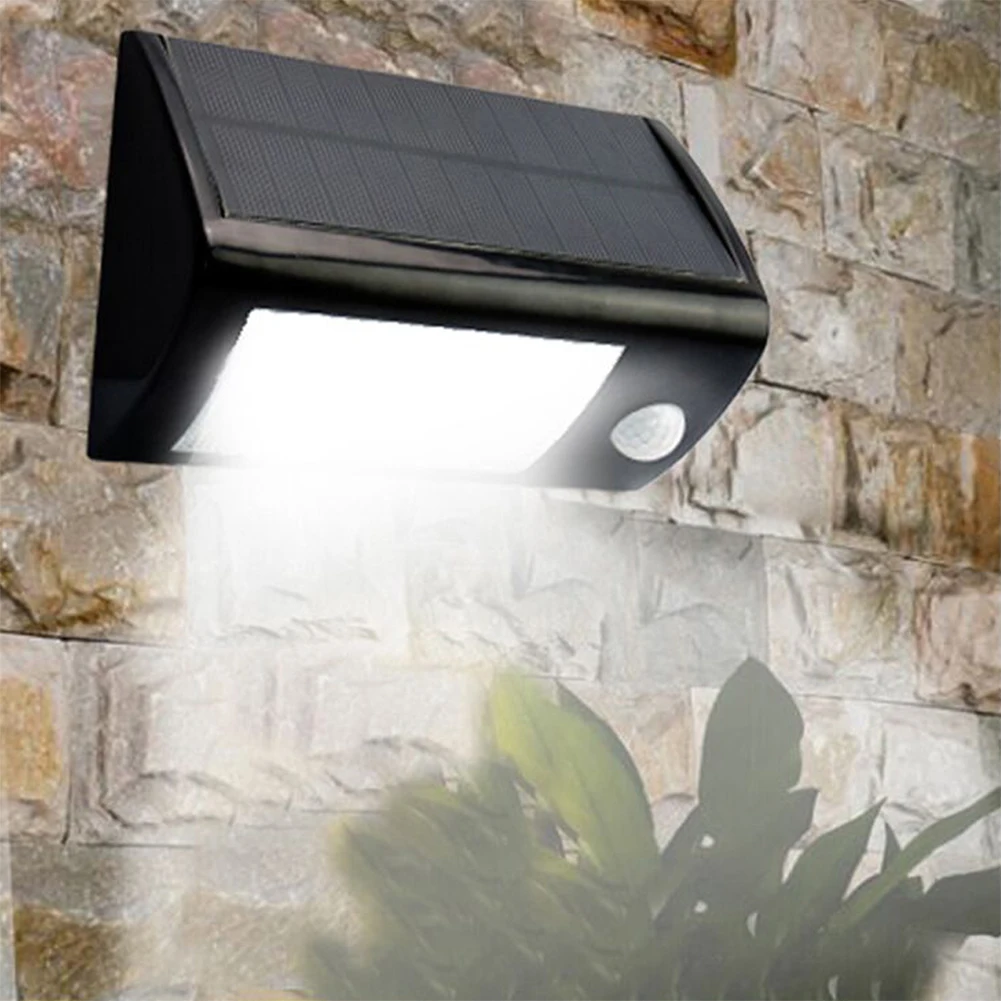 

TSLEEN 2Pcs Solar Power Dim PIR Motion Sensor 28 LED Light Garage Outdoor Wall Lamp Wireless Solar Lamps 2835 SMD Cool White