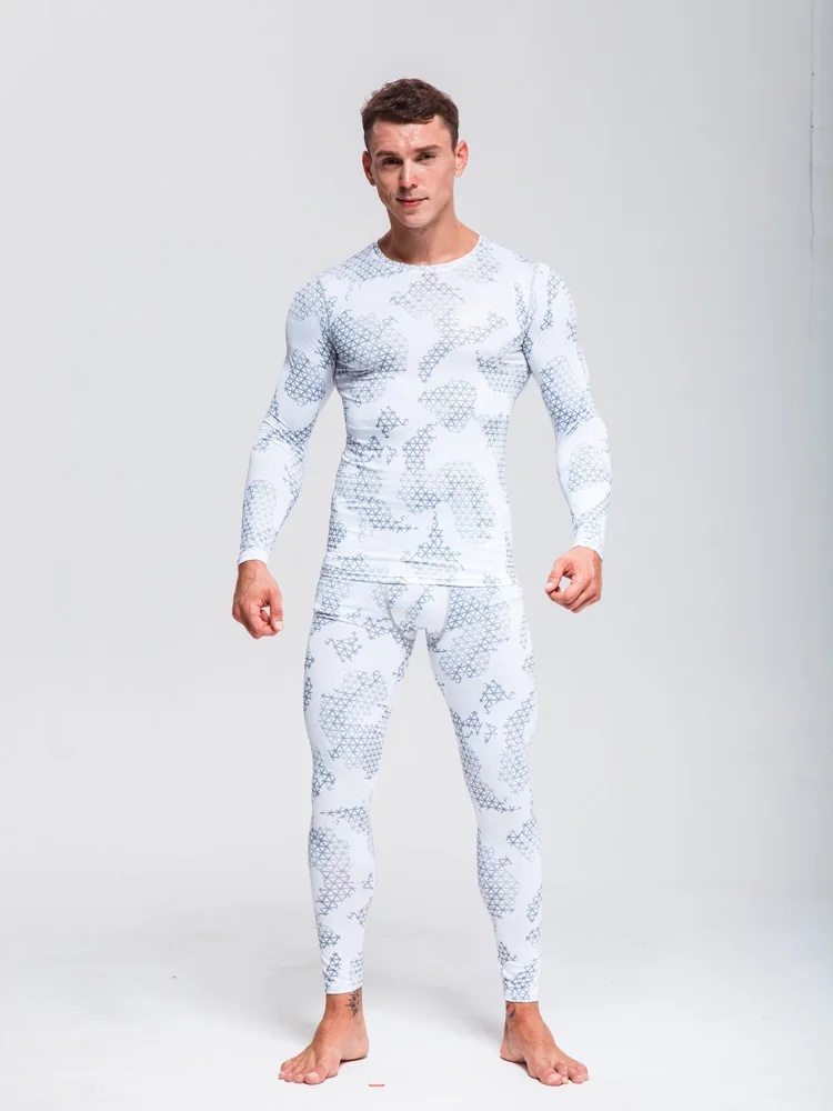 Мужской комплект нижнего белья для велоспорта, спортивная одежда для фитнеса, компрессионная одежда для фитнеса, велосипедное нижнее белье, рубашка Рашгард для мужчин 4XL - Цвет: compression set 7