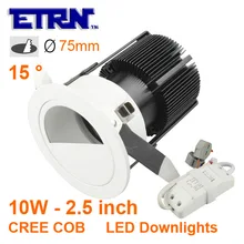 Проекционный Светодиодный прожектор потолочная лампа, 30 degee Регулировка лампы Корпус встроенный потолочный светильник, CREE COB отверстие лампы