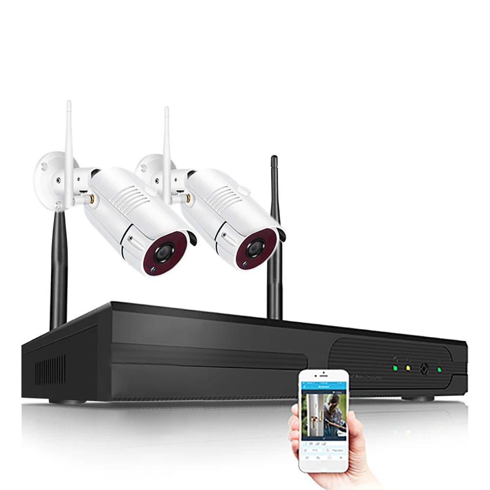 4CH/8CH CCTV P2P 1080P Wifi NVR система 36 IR Водонепроницаемая наружная пуля 1080P видео IP Беспроводная камера система безопасности жесткий диск - Цвет: 4ch NVR W 2pcs WCams