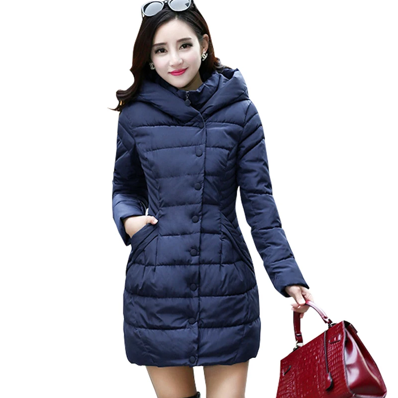 Del Giùamp; cachi Donne Caldo Cappotto Stile Casuale Nero Sottile Le Nuovo Parka blu 2017 Rivestimento Plus Invernale Size rosso Per Modo Il Lungo Di lcT1FKJ