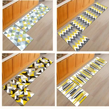 

Polyester+Rubber Doormat Floor Mat Kitchen Long Carpet Corridor Rug Front Door Entry Mats Slip-resistant Washable Entrance Mats