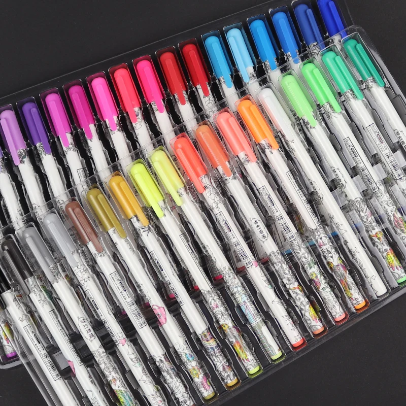 36Colors Art color Gel Pen highlight Artist Sketch Set For School Drawing Marker Manga Design Supplies Secret garden | Канцтовары для