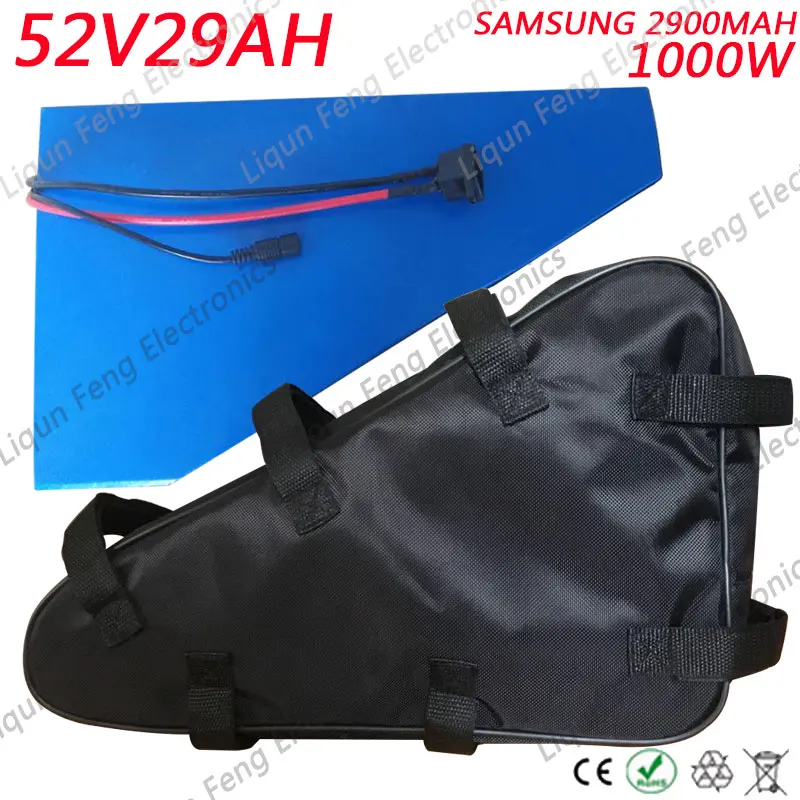 Cheap US EU no tax e bike 52V 30ah Electric Bicycle lithium battery triangle Battery Pack Compatible 48V 750W 1000W 8Fun/Bafang M 0 Cheap US EU no tax e bike 52V 30ah Electric Bicycle lithium battery triangle Battery Pack Compatible 48V 750W 1000W 8Fun/Bafang M 0