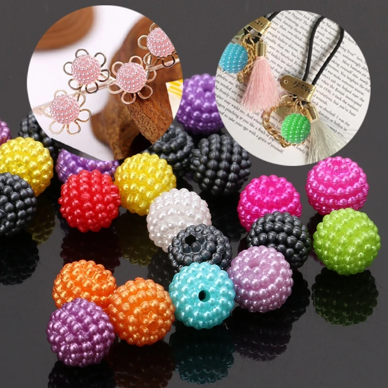 

100PCS 10mm Round Loose Bayberry Beads Imitation Pearl Beads Jewelry Making DIY