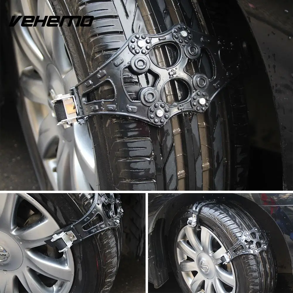 Vehemo TPU Alloy with Wrench Outdoor Universal Strap Tire Tyre Accessories Mud Chain Wheel Tire